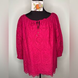 Lauren Ralph Lauren Pink 3/4 Sleeve Top